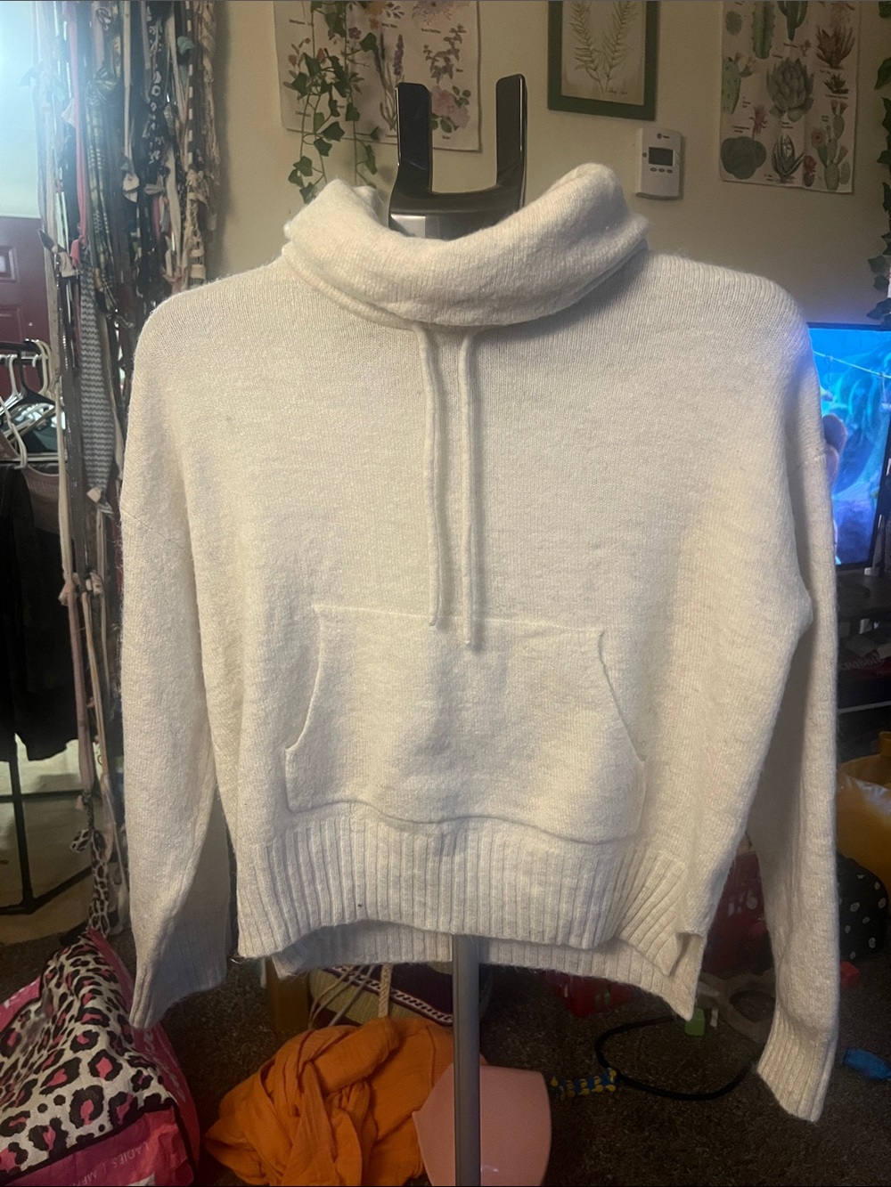 Olivia Sky Women’s Knit Cowl Neck Pullover Sweater Long Sleeve Ivory L